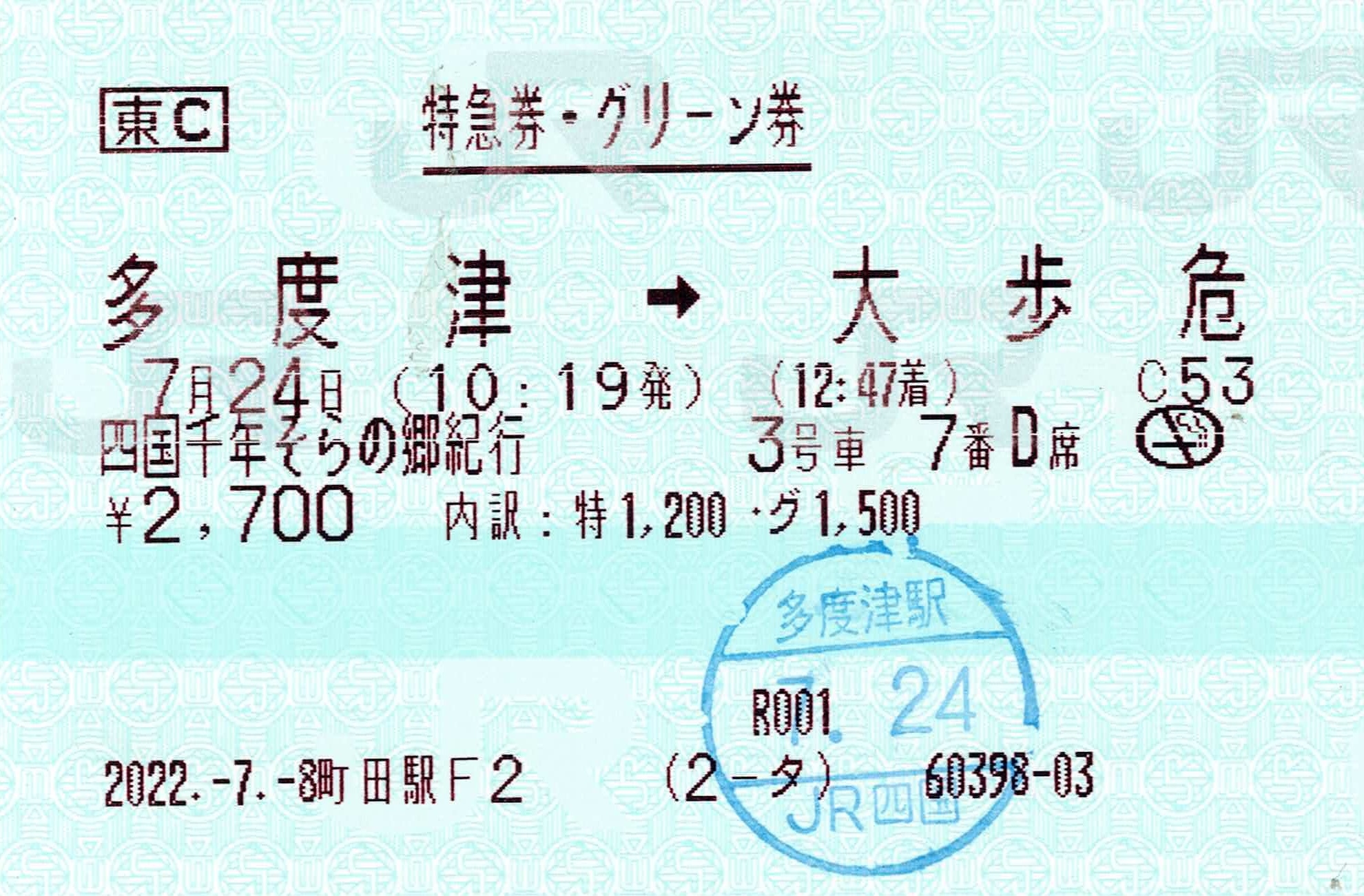 町田駅F2 – 指定席特急券